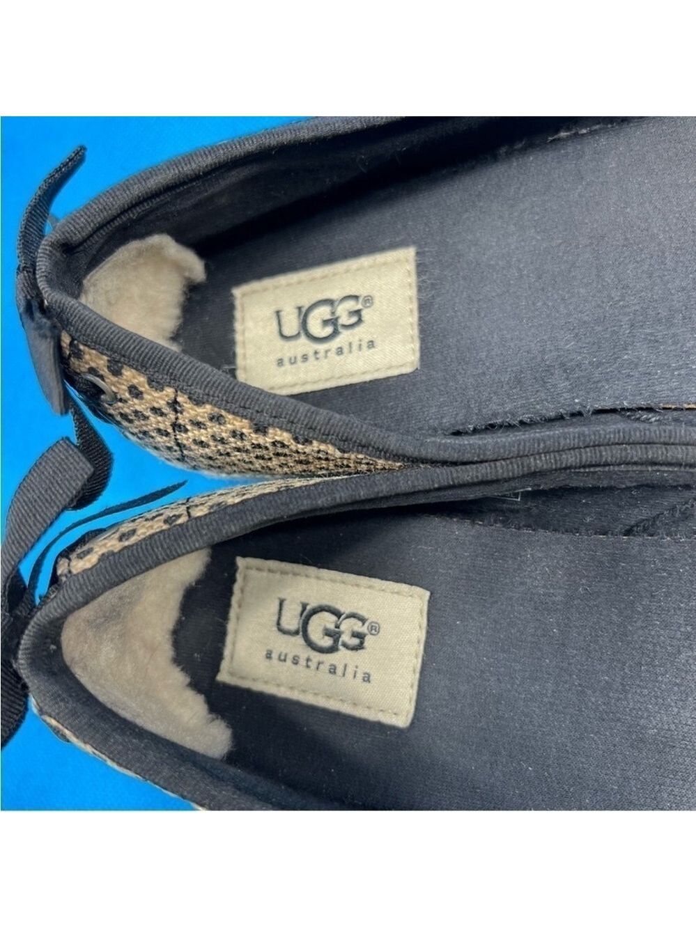 UGG Indah Burlap Slip-On Flat Shoes Size 6.5 - Picture 7 of 8